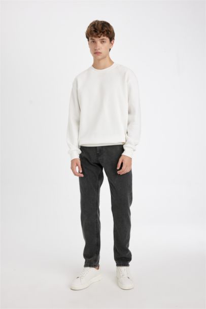 Regular Tapered Fit Denim Trousers