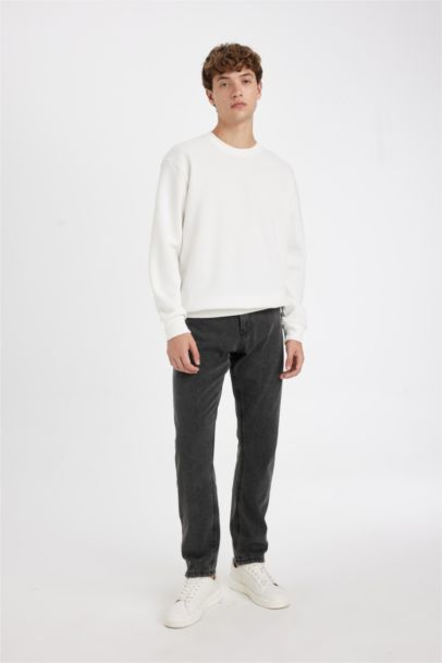 Regular Tapered Fit Denim Trousers