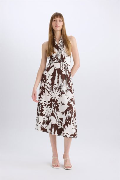 Linen Blend Sleeveless Maxi Dress