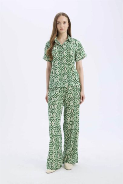 Regular Fit рубашка с узором, короткий рукав