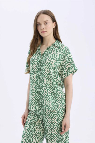 Regular Fit Shirt Collar Short Sleeve Shirt