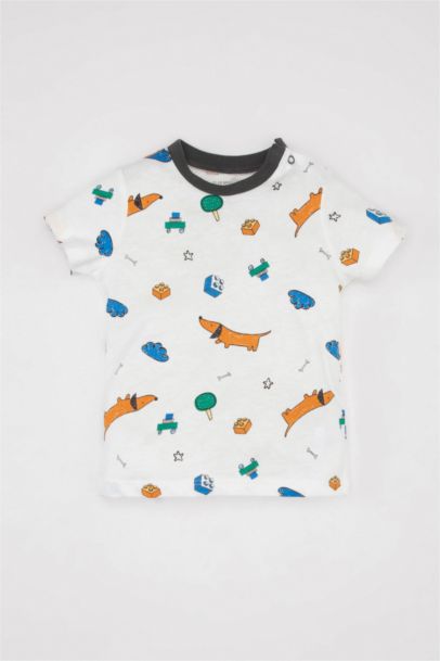 Baby Boy Dog Printed T-Shirt Salopette 2 Piece Set