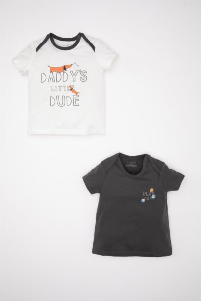 Baby Boy Newborn Dog Printed Cotton 2 Piece T-Shirt