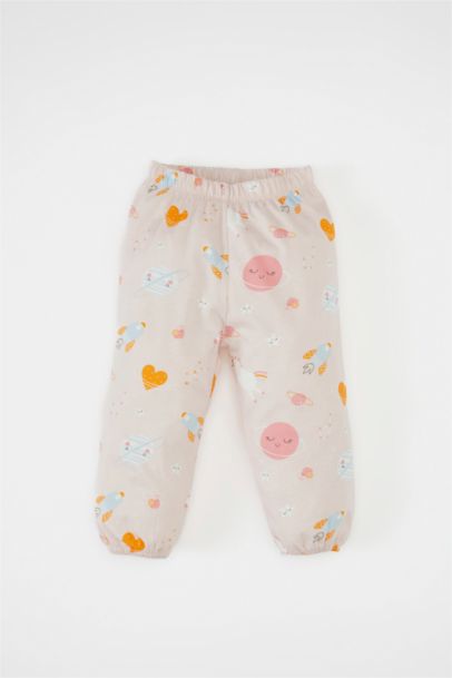 Pyjama en jersey imprimé Top et Pantalon taille élastique pour fille