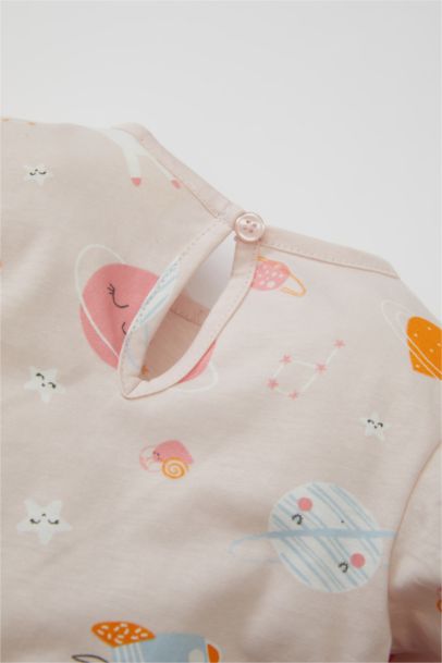 Pyjama en jersey imprimé Top et Pantalon taille élastique pour fille