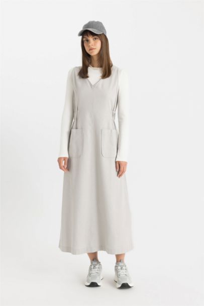 Robe Tissée en Gabardine à coupe régulière