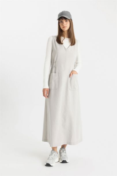 Robe Tissée en Gabardine à coupe régulière