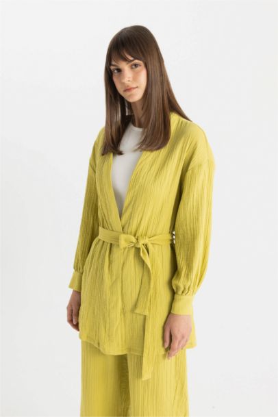 Relax Fit V-Neck Muslin Kimono