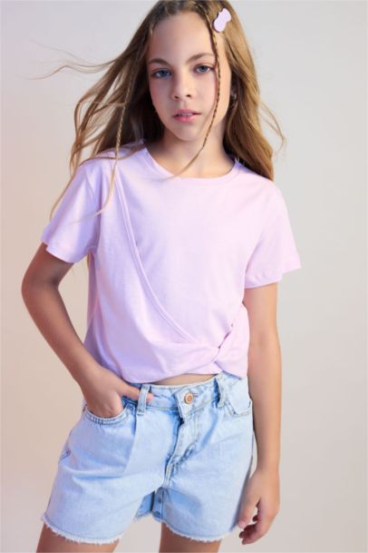 Girl Relax Fit Crew Neck Short Sleeve T-Shirt