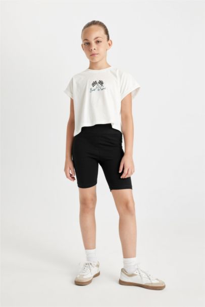 Girl Printed Short Sleeve T-Shirt Leggings 2 Piece Set