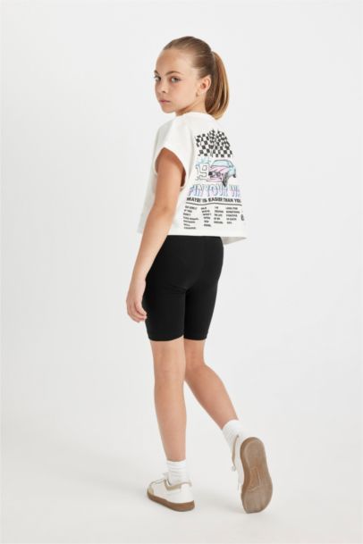 Girl Printed Short Sleeve T-Shirt Leggings 2 Piece Set