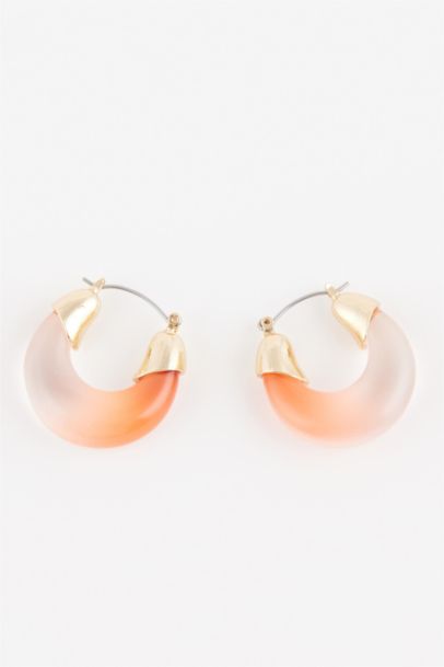 Woman Red Hoop Earrings