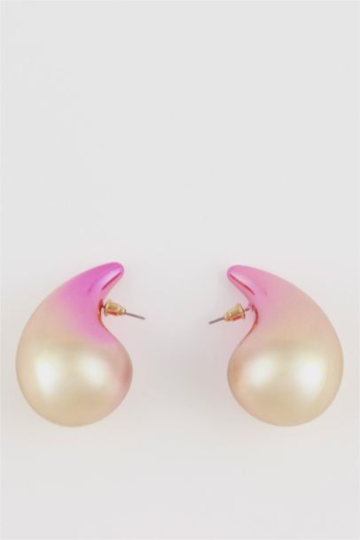 Woman Pink Drop Earrings