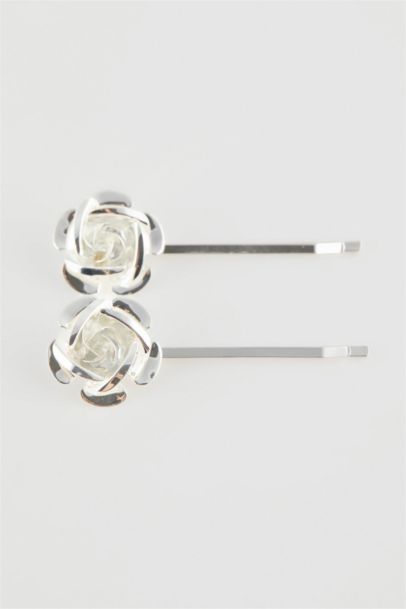 2 Piece Flower Detailed Thin Hair Clips