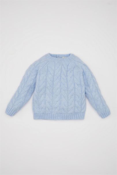 Свитер с круглым вырезом для малышей девочек