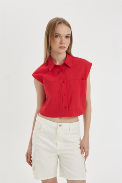 قميص قطن اوفر سايز بدون ردن