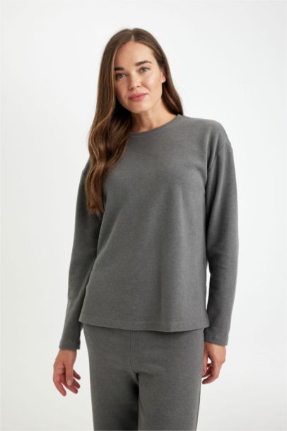 Regular Fit Crew Neck Selanik Fabric T-shirt