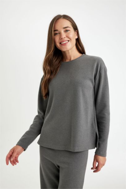 Regular Fit Crew Neck Selanik Fabric T-shirt