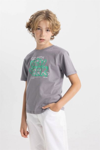 Boy Crew Neck Printed Short Sleeve T-Shirt