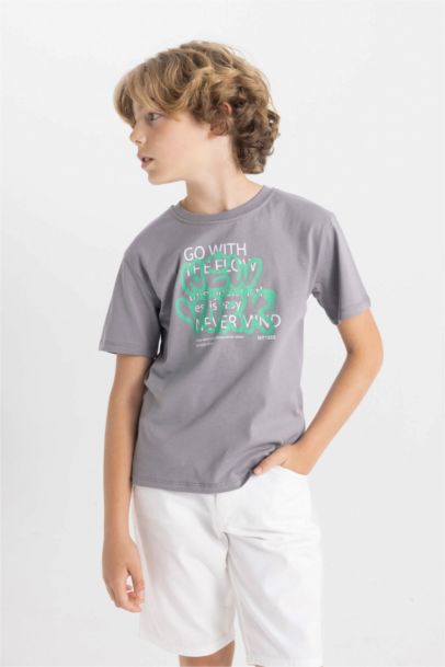 Boy Crew Neck Printed Short Sleeve T-Shirt