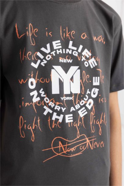 Boy Crew Neck Printed Short Sleeve T-Shirt