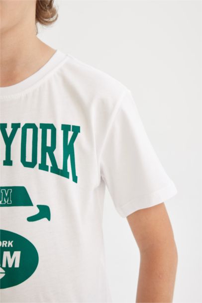 T-Shirt Imprimé à Manches Courtes Col Rond pour Garçon