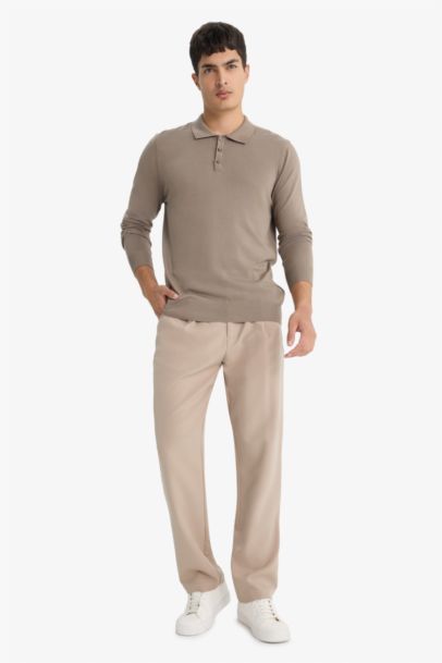 Standard Fit Polo Collar Knitwear Pullover