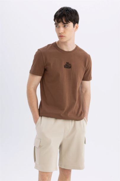 Regular Fit Kargo Cepli Basic Düz Bermuda Şort