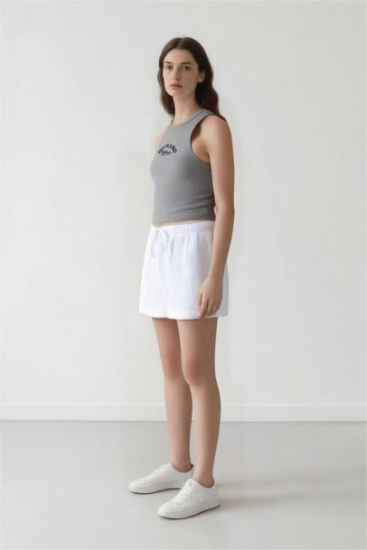 Relax Fit Muslin High Waist Short Leg Shorts