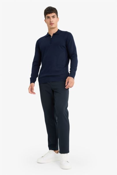 Pull en tricot à col polo demi-zip Coupe standard