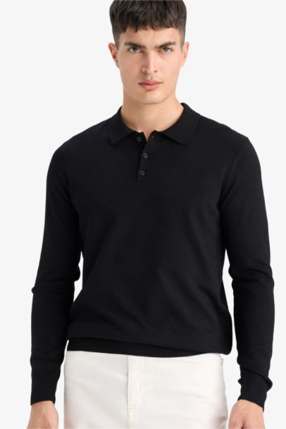 Standard Fit Polo Collar Knitwear Pullover