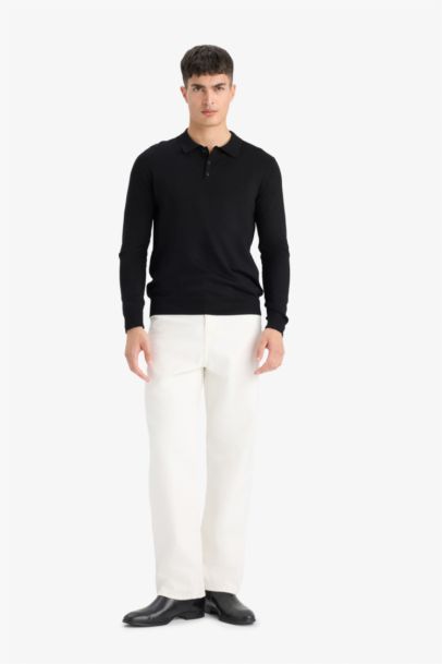 Standard Fit Polo Collar Knitwear Pullover