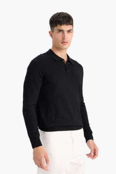 Standard Fit Polo Collar Knitwear Pullover