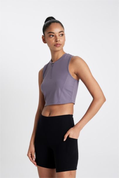 Crew Neck Sports Crop Top