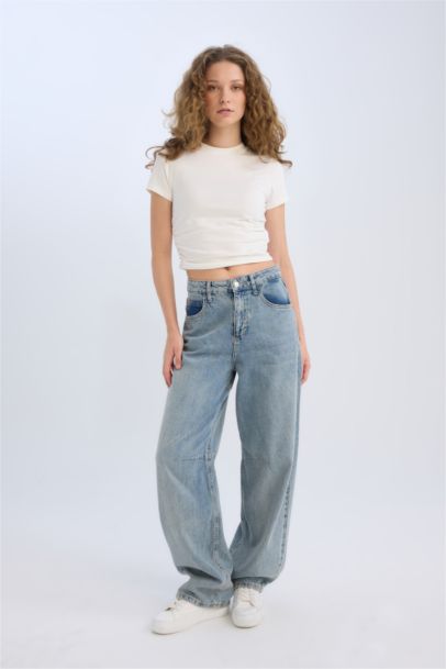 Baggy Fit High Waist Long Jeans