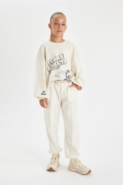 Elastic Waist Leg Pocketed Basic Jogger Sweatpants