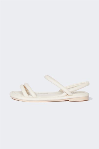 Woman Flat Sole Faux Leather Sandals