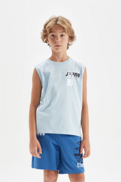 Boy Crew Neck Printed Sleeveless T-Shirt