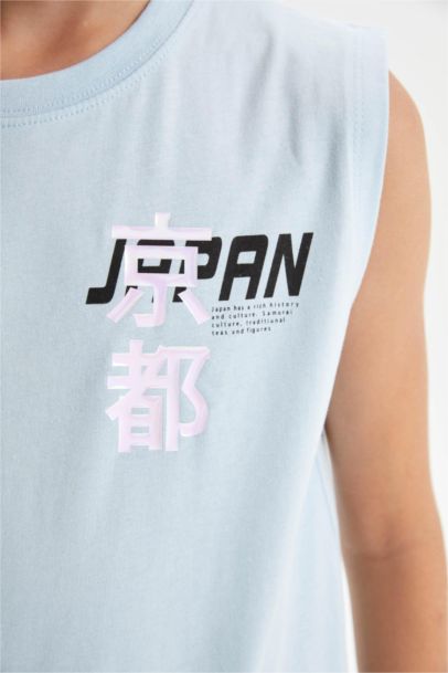 Boy Crew Neck Printed Sleeveless T-Shirt
