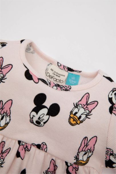 Ensemble de Robe imprimée Mickey & Minnie à manches courtes et culotte pour bébé fille