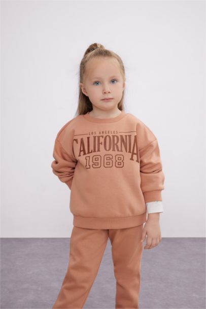 Baby Girl Printed Sweatshirt Sweatpants 2 Piece Set