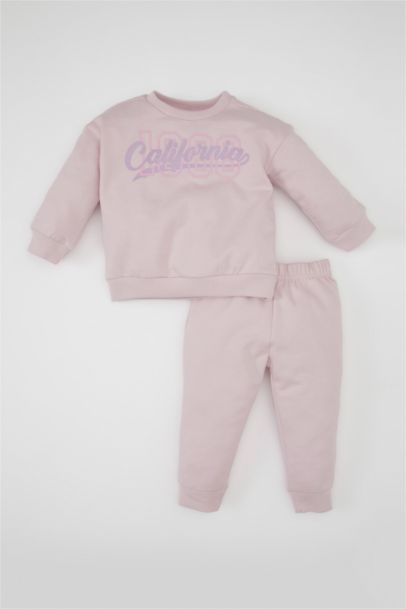 Baby Girl Printed Sweatshirt Sweatpants 2 Piece Set