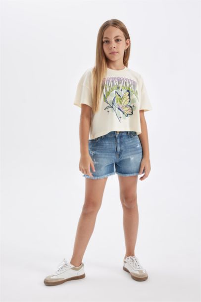 Girl Printed Short Sleeve T-Shirt
