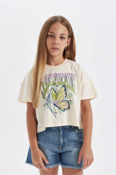 Girl Printed Short Sleeve T-Shirt