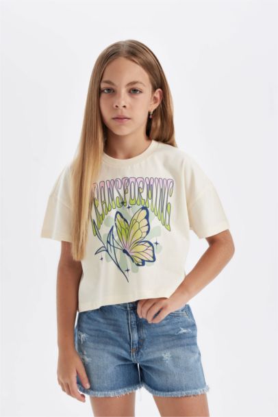 Girl Printed Short Sleeve T-Shirt