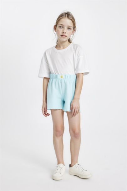 Girl Woven Labeled Shorts