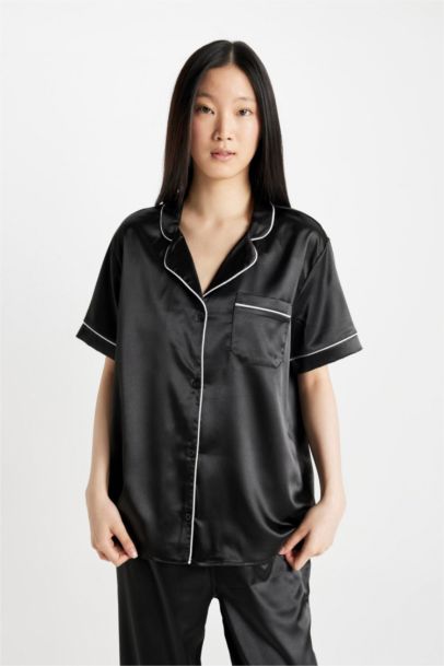 طقم بيجاما ستان قصة عادية - قطعتين