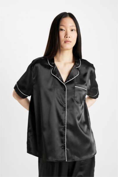 طقم بيجاما ستان قصة عادية - قطعتين