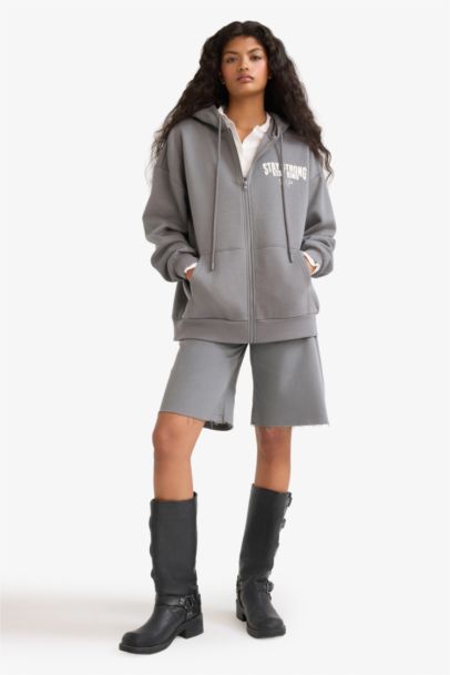 Gabardine Normal Waist Short Leg Bermuda