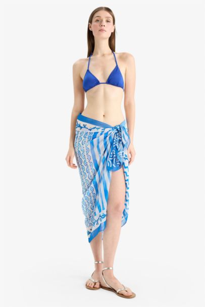 Fall in Love Standard Fit Patterned Chiffon Beachwear